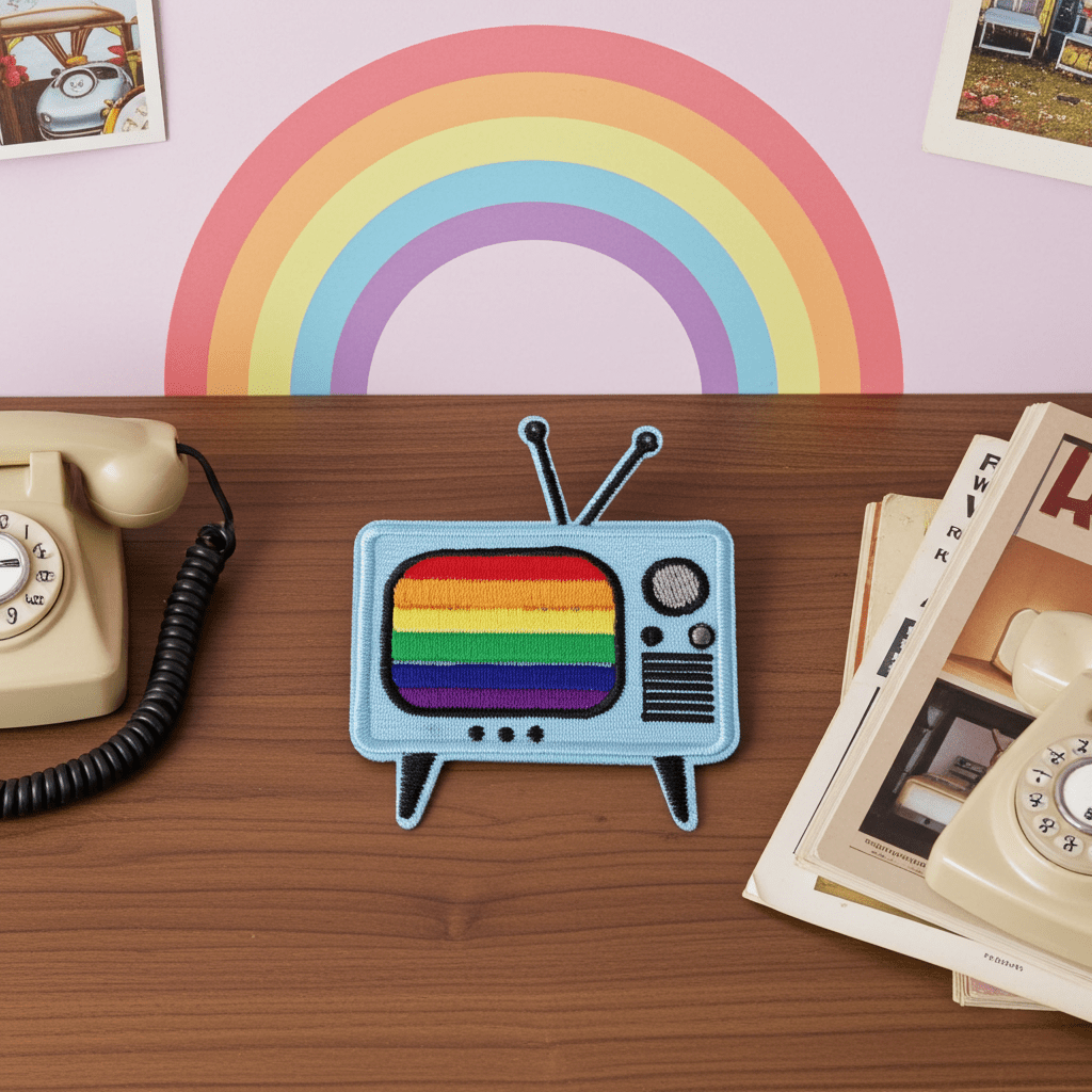 Retro blue tube TV Patch - Ziya Blue