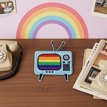 Retro blue tube TV Patch - Ziya Blue