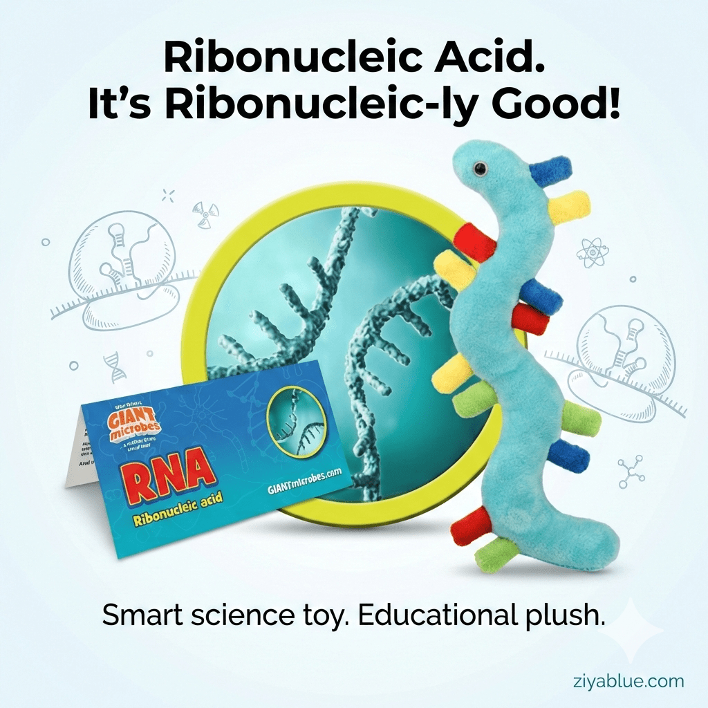 RNA (Ribonucleic Acid) Plush – 7" GIANTmicrobes Molecular Biology Toy - Ziya Blue
