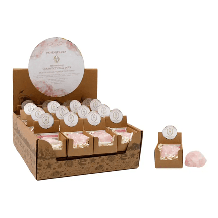 Rough Rose Quartz Crystal in Gift Box - Ziya Blue
