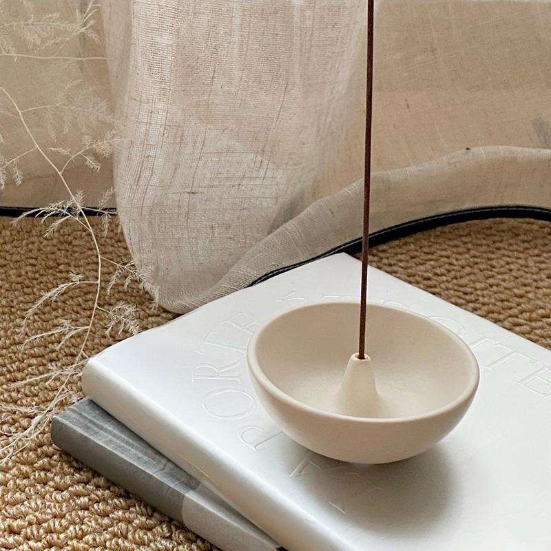 Round Ceramic Incense Holder - Ziya Blue