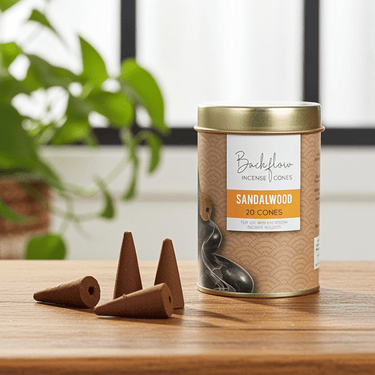 Sandalwood Jumbo Backflow Incense Cones - Ziya Blue