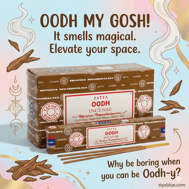 Satya Oodh Incense Sticks | 15g Hand - Rolled Pack - Ziya Blue