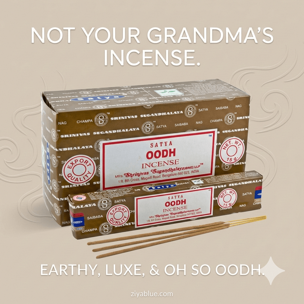 Satya Oodh Incense Sticks | 15g Hand - Rolled Pack - Ziya Blue