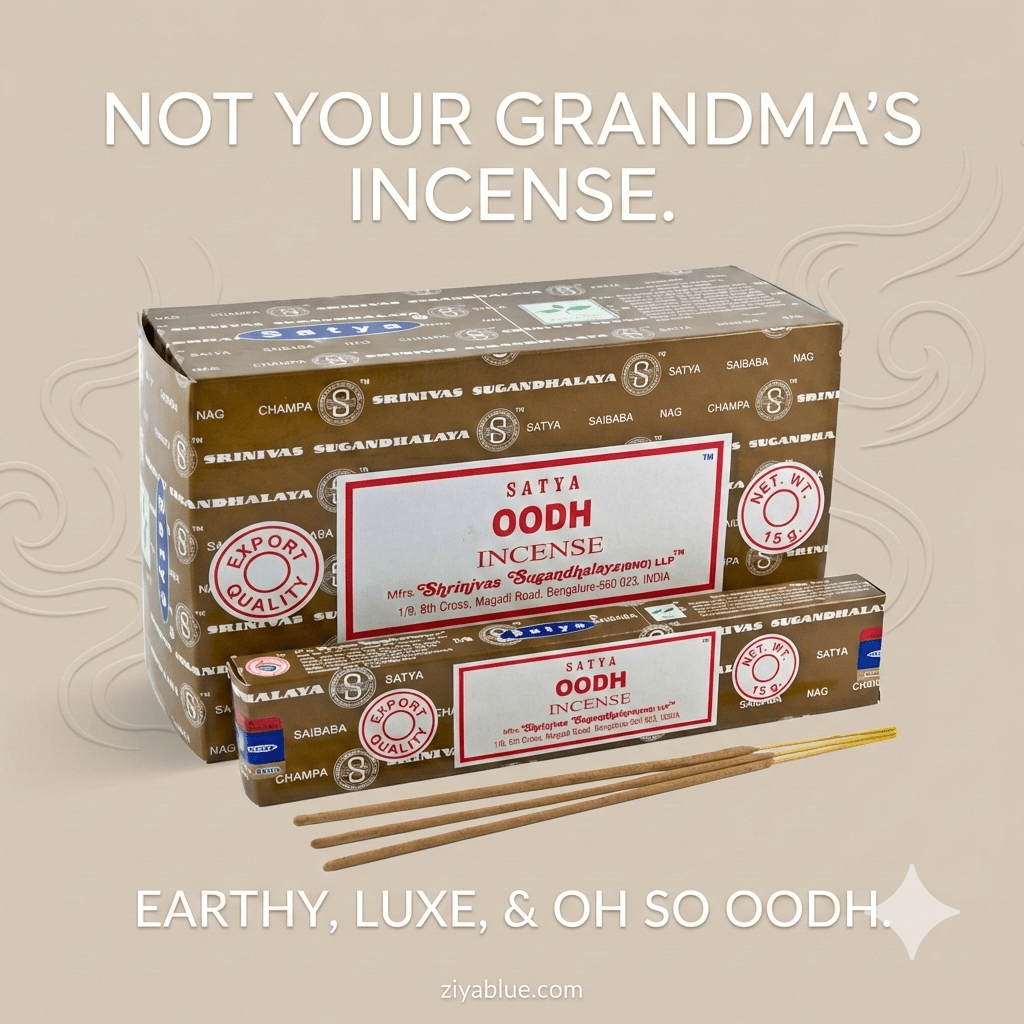 Satya Oodh Incense Sticks | 15g Hand - Rolled Pack - Ziya Blue