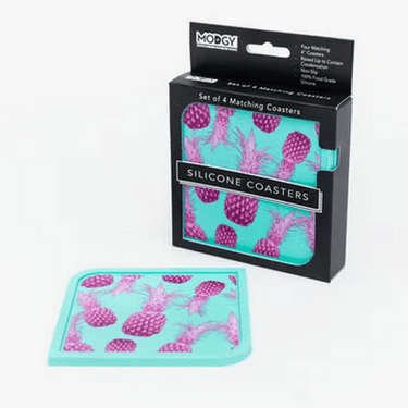 Set of 4 Silicone Coasters - Tropikal - Ziya Blue