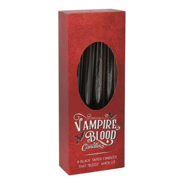 Set of 8 Gothic Vampire Blood Taper Candles - Ziya Blue