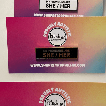 She/Her Pronoun Pin - Ziya Blue