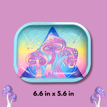 Shroom Pyramid Rolling Tray 🍄🔺 - Ziya Blue