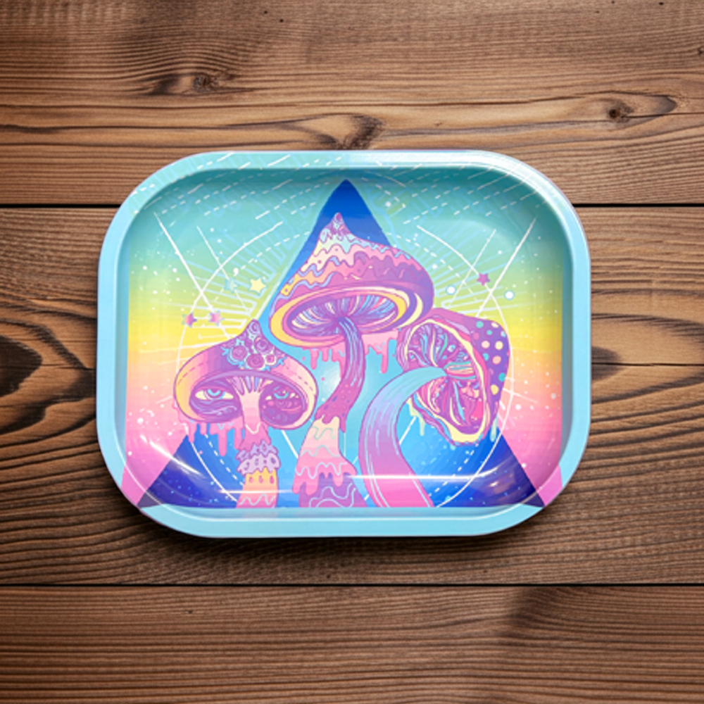 Shroom Pyramid Rolling Tray 🍄🔺 - Ziya Blue