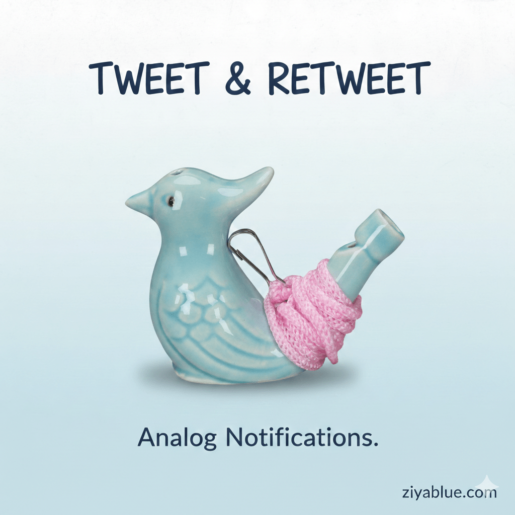 Sing Like a Songbird: Ceramic Water Warbler Whistle | Retro Musical Toy - Ziya Blue