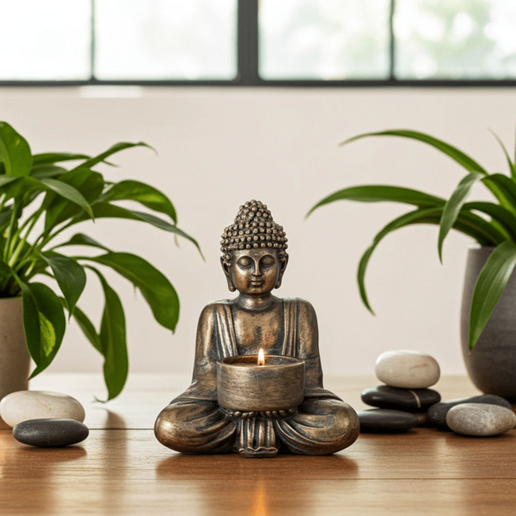 Sitting Buddha Tealight Holder 🕉️🕯️ - Ziya Blue