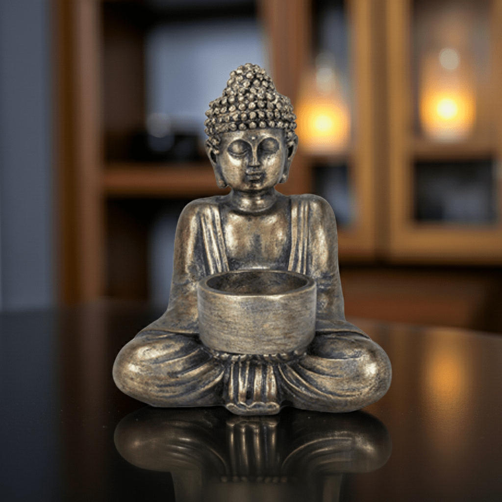 Sitting Buddha Tealight Holder 🕉️🕯️ - Ziya Blue