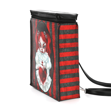 Smiley Clown Girl Rectangle Mini Backpack - Ziya Blue