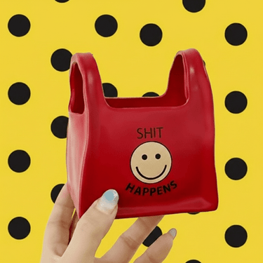 Smiley Face Shopping Bag Planter - Ziya Blue