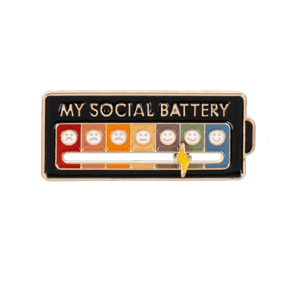 Social Battery Slider Enamel Pin - Ziya Blue