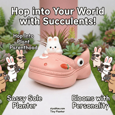 Sole Mates Clog Planter | Animal Shoe Pot (Available in 4 Styles) - Ziya Blue