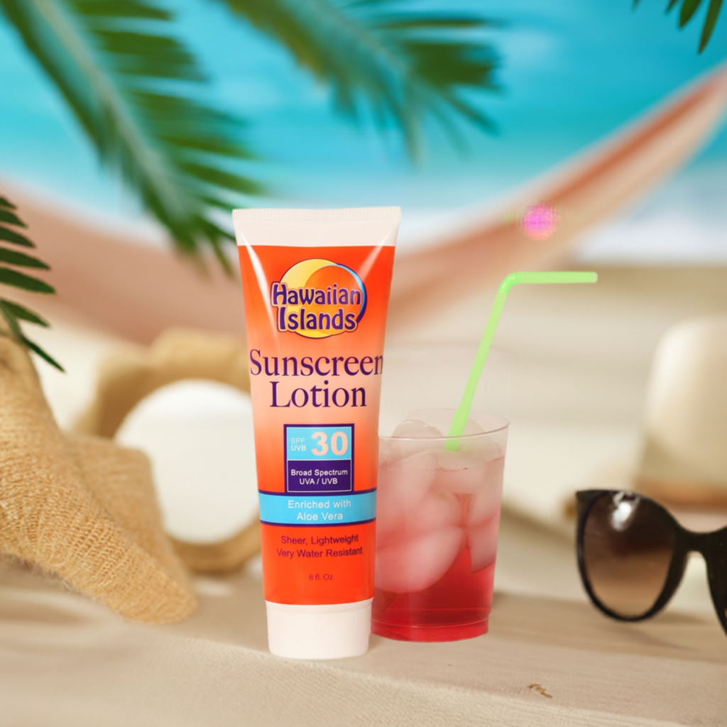 SPF 30 Sunscreen Flask: 10oz with Funnel & 5 Seals! - Ziya Blue