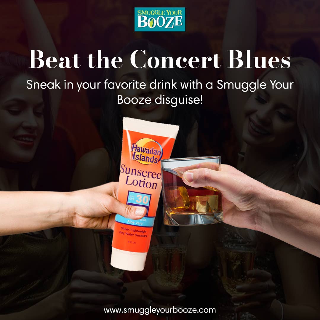 SPF 30 Sunscreen Flask: 10oz with Funnel & 5 Seals! - Ziya Blue