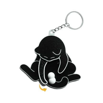 Spinning Cat Ball Keychain - Ziya Blue