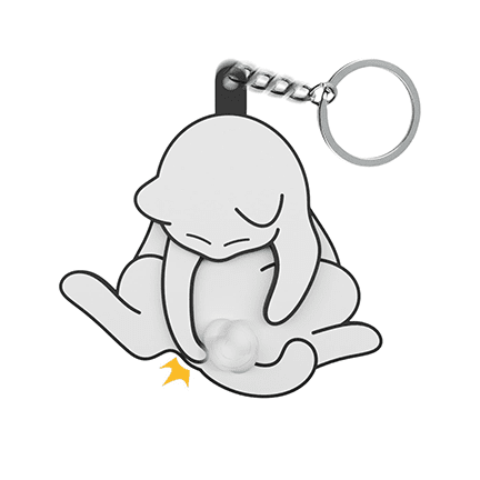 Spinning Cat Ball Keychain - Ziya Blue