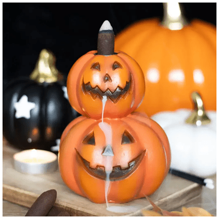 Stacked Pumpkins Backflow Incense Burner - Ziya Blue