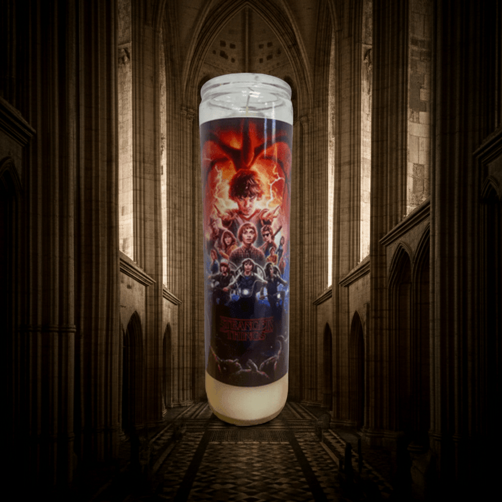 Stranger Things Devotional Prayer Saint Candle 🕯️🔮 - Ziya Blue