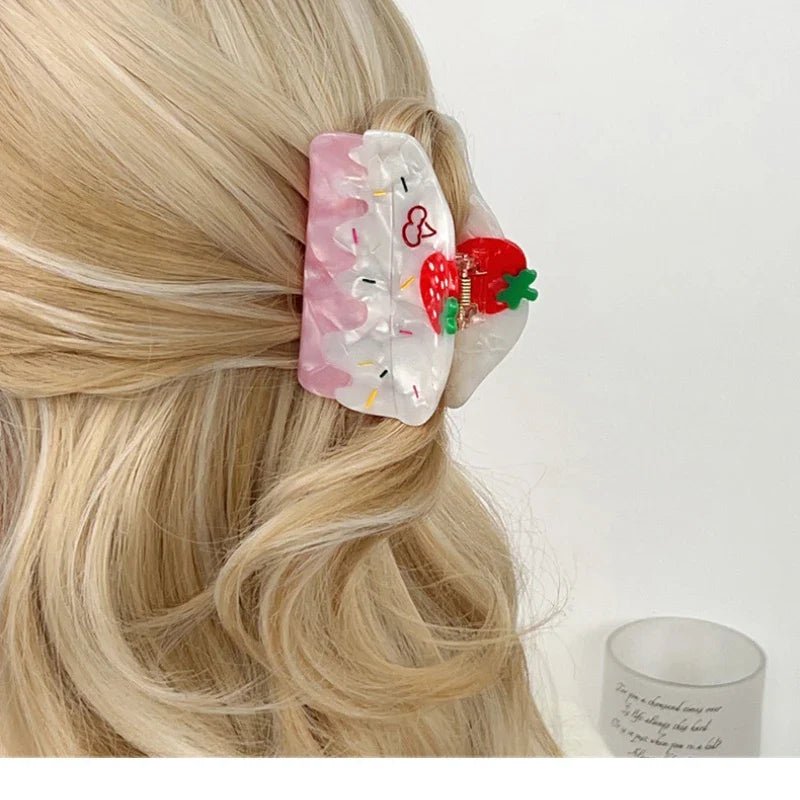 Strawberry Cake Hair Claw - Ziya Blue