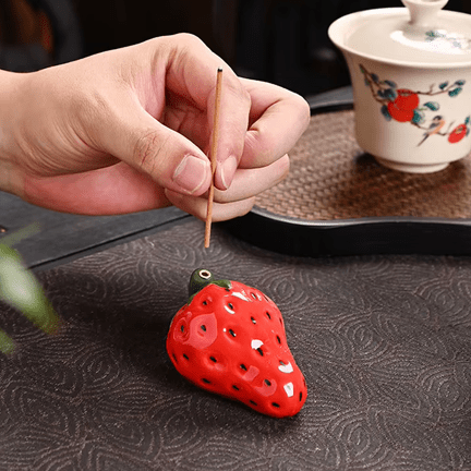Strawberry Incense Holder - Ziya Blue