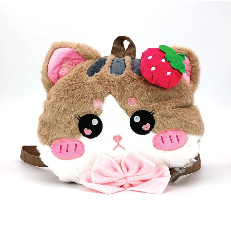 Strawberry Kitty Plushy Backpack - Ziya Blue