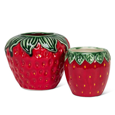 Strawberry & Leaf Sm Vase - Ziya Blue