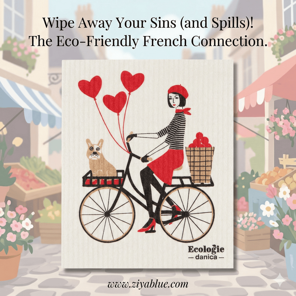 Swedish Dishcloth Tour De Paris - Ziya Blue