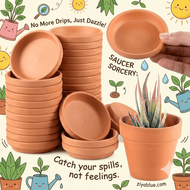 Terracotta Saucer | 2.5" Inner Diameter Drip Tray - Ziya Blue