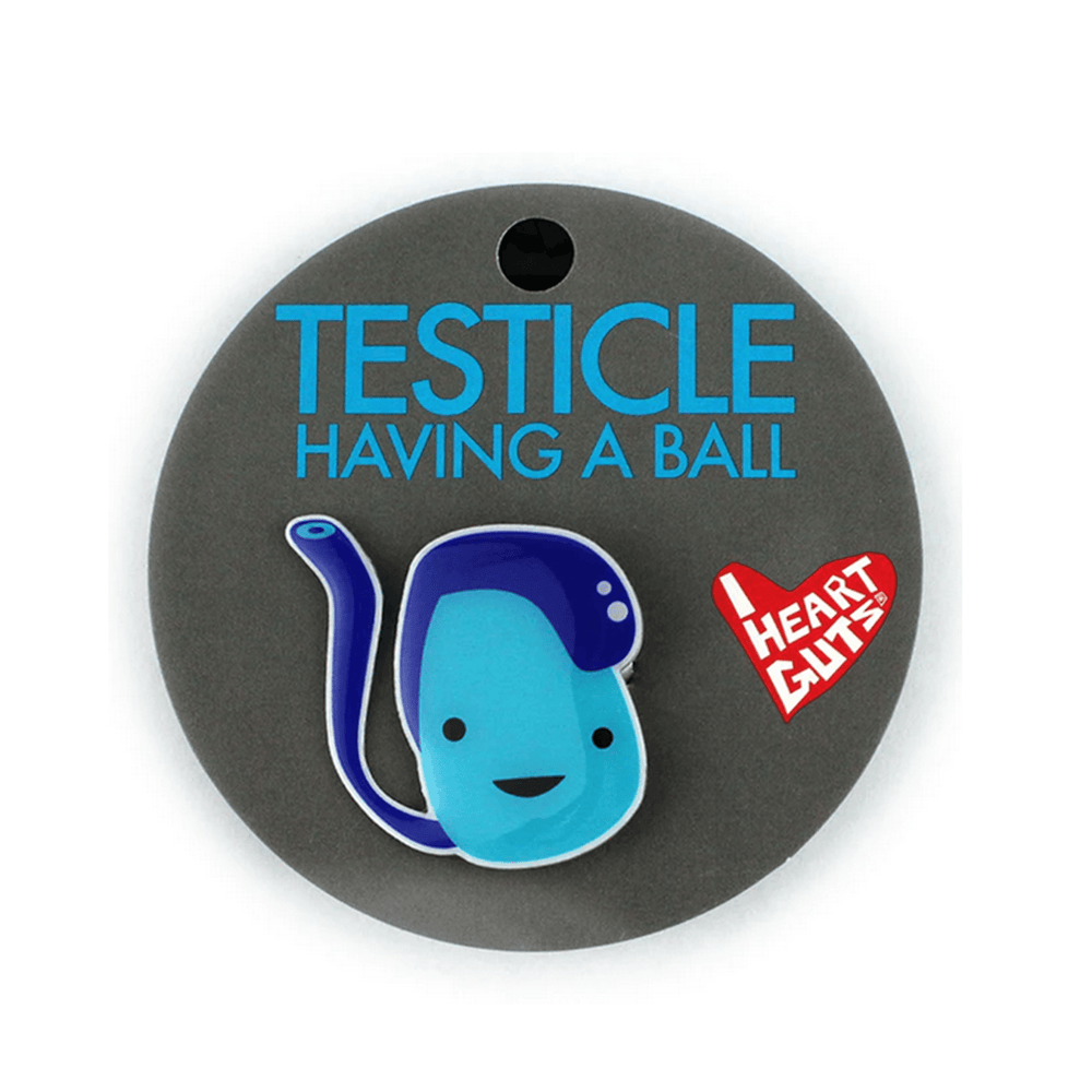 Testicle Lapel Pin - Having A Ball - Ziya Blue
