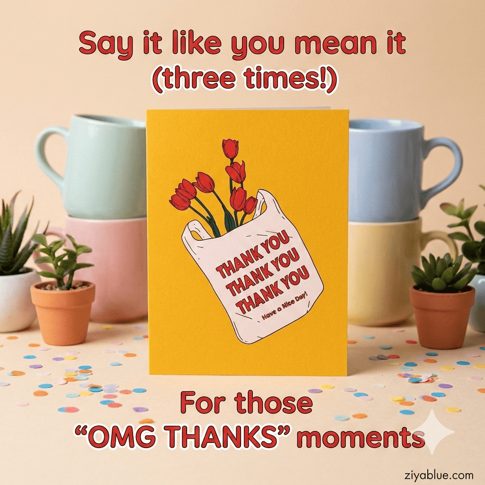 Thank You Flowers Thank You Card - Ziya Blue