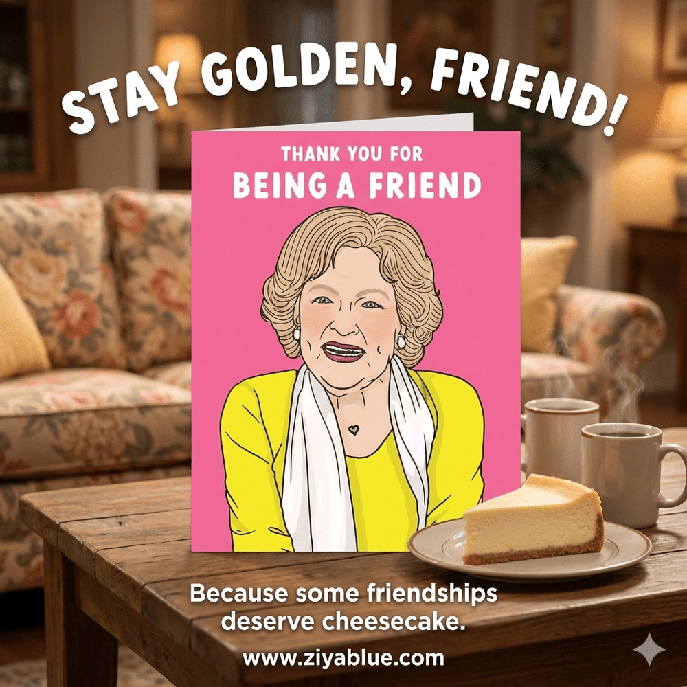 Thank You For Being A Friend - Betty White Card - Ziya Blue