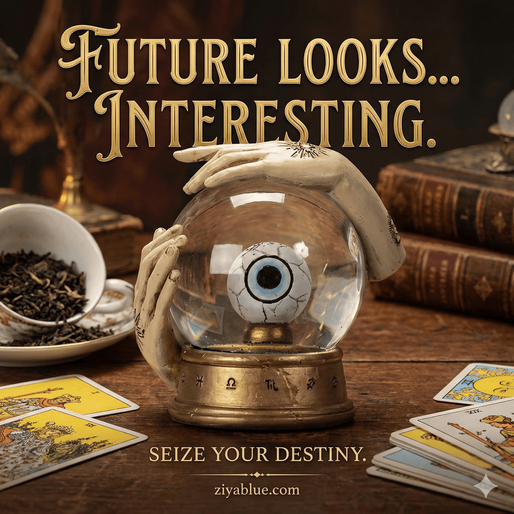 The "All - Seeing" Eye Water Globe – Mystical Zodiac Decor (5") - Ziya Blue