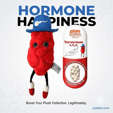 The "Big T" Testosterone Plush – Muscle, Mood & Molecular Hugs - Ziya Blue