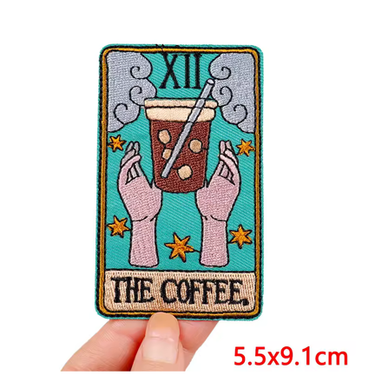 The Coffee Tarot Iron On Patch - Ziya Blue