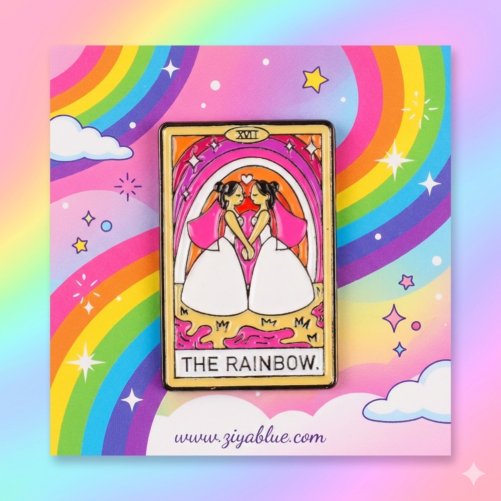 The Rainbow Tarot Lesbians Pin - Ziya Blue