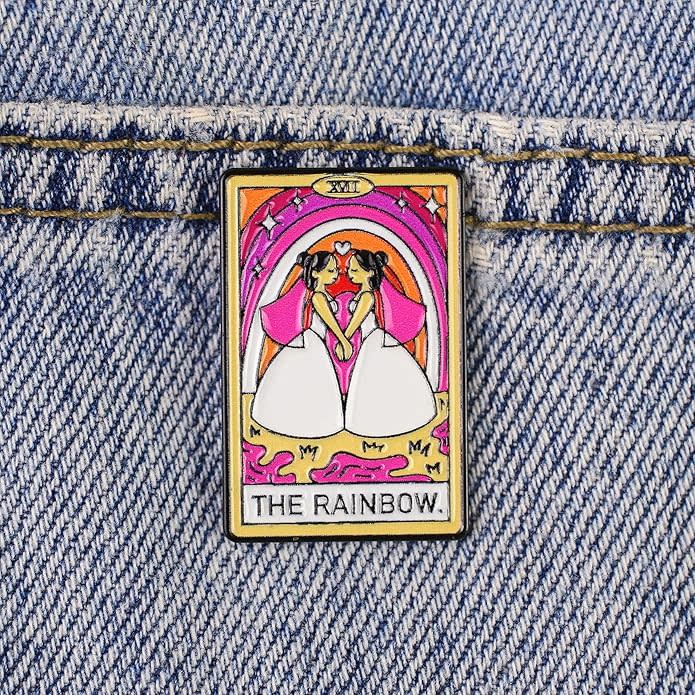The Rainbow Tarot Lesbians Pin - Ziya Blue