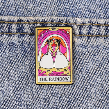 The Rainbow Tarot Lesbians Pin - Ziya Blue