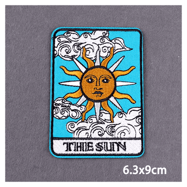The Sun Tarot Iron On Patch - Ziya Blue