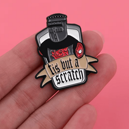 Tis But A Scratch Enamel Pin - Ziya Blue