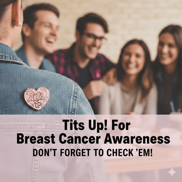 Tits Up Enamel Pin - Ziya Blue