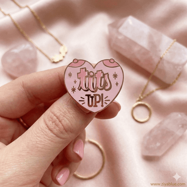 Tits Up Enamel Pin - Ziya Blue