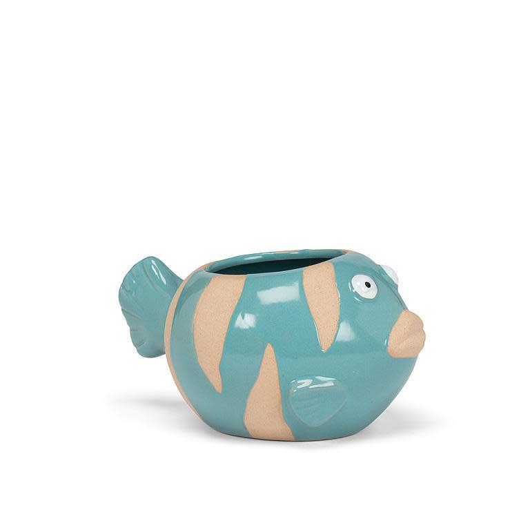 Turquoise Fish Planter - Ziya Blue