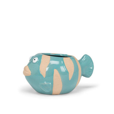 Turquoise Fish Planter - Ziya Blue