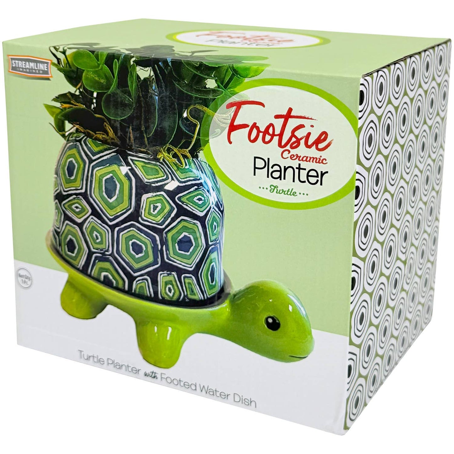 Turtle Footsie Planter - Ziya Blue