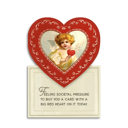 Valentine's Card with Big Heart Message - Ziya Blue